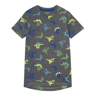 Boys' grey dinosaur print t-shirt
